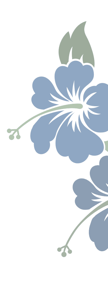 Decorative image of two blue island flowers