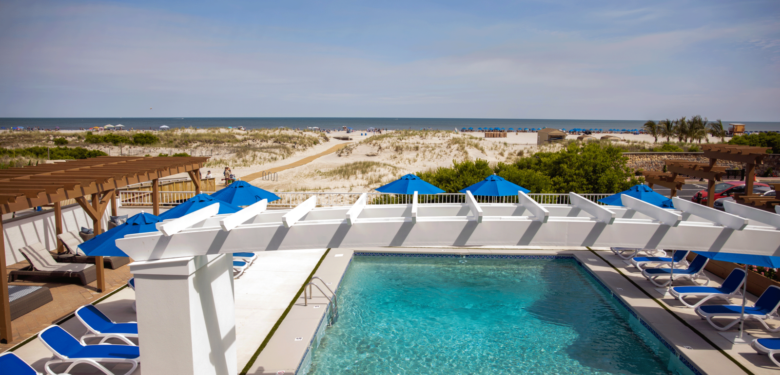 The accessible swimming pool at our Diamond Beach NJ resort