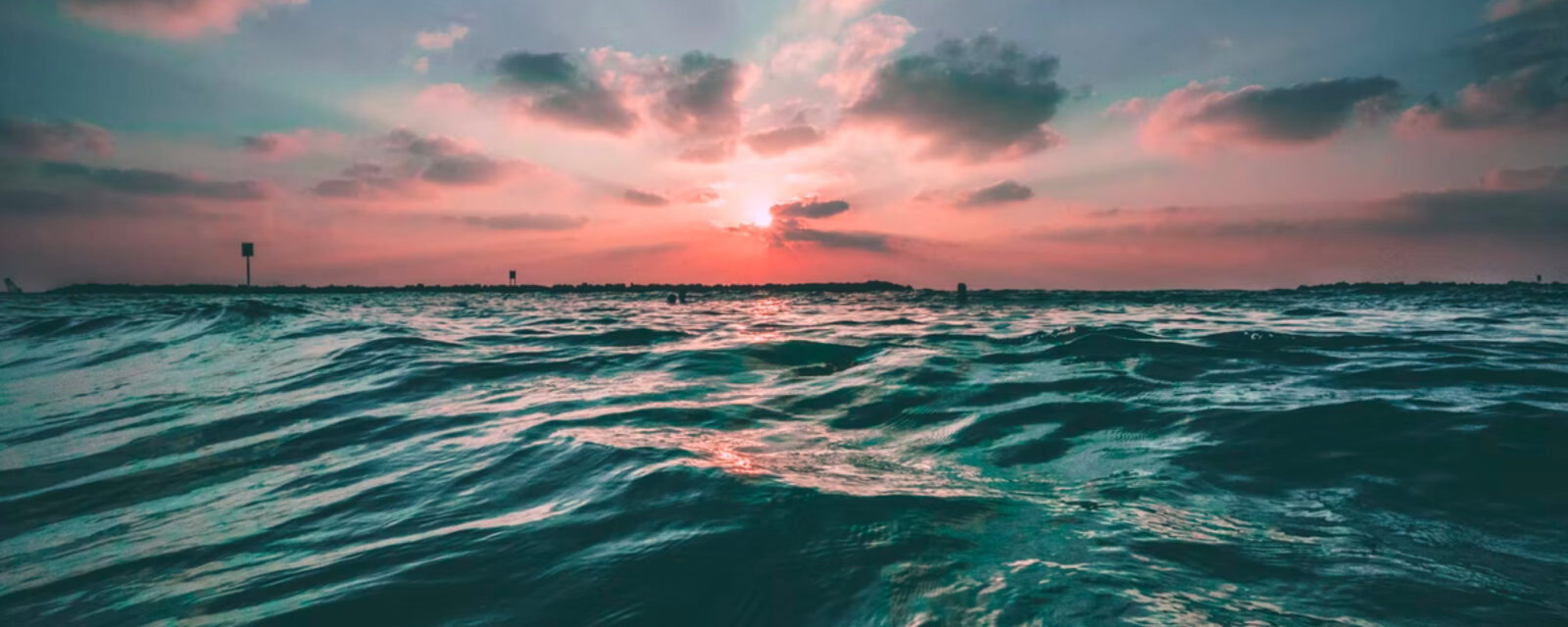 Sun setting over the ocean