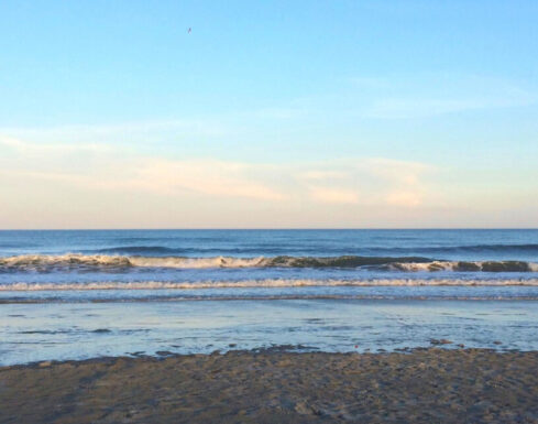 Tide rolling in on a beautiful beach