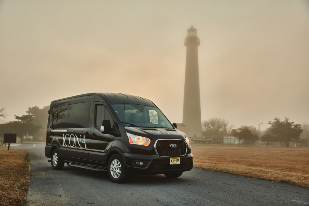 ICONA shuttle van at a lighthouse near our Wildwood Crest beach resort