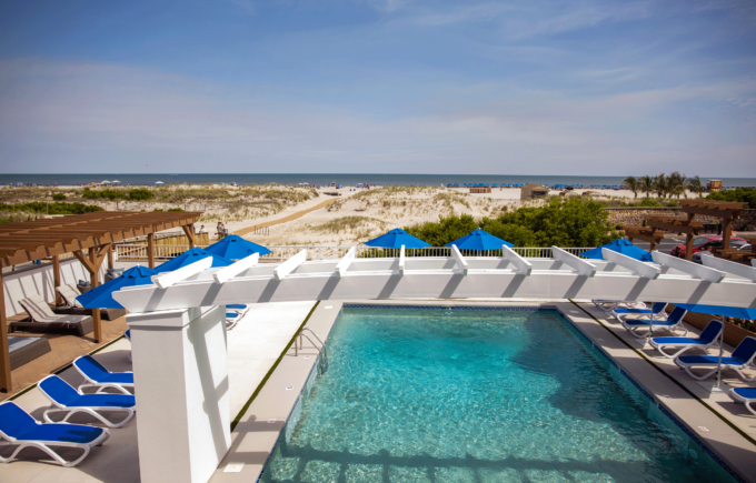 The accessible swimming pool at our Diamond Beach NJ resort