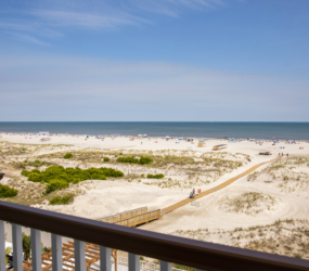View of Wildwood Crest Beach and the Atlantic Ocean from a King Studio Balcony at Mahalo Diamond Beach Hotel