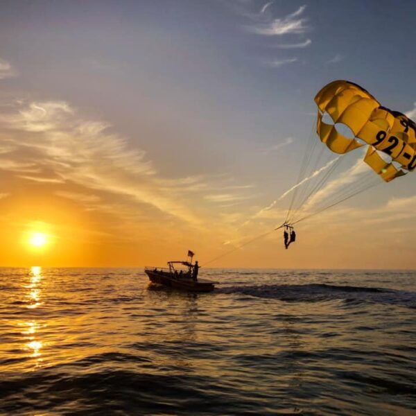 Parasailing at sunset in New Jersey