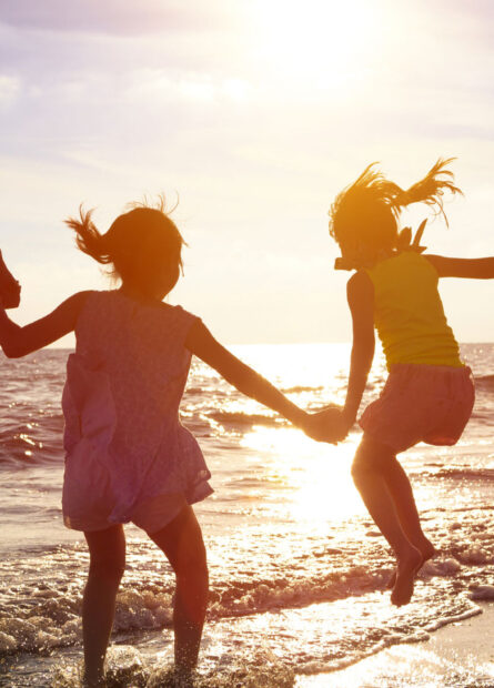 Family fun in the sun on the beach