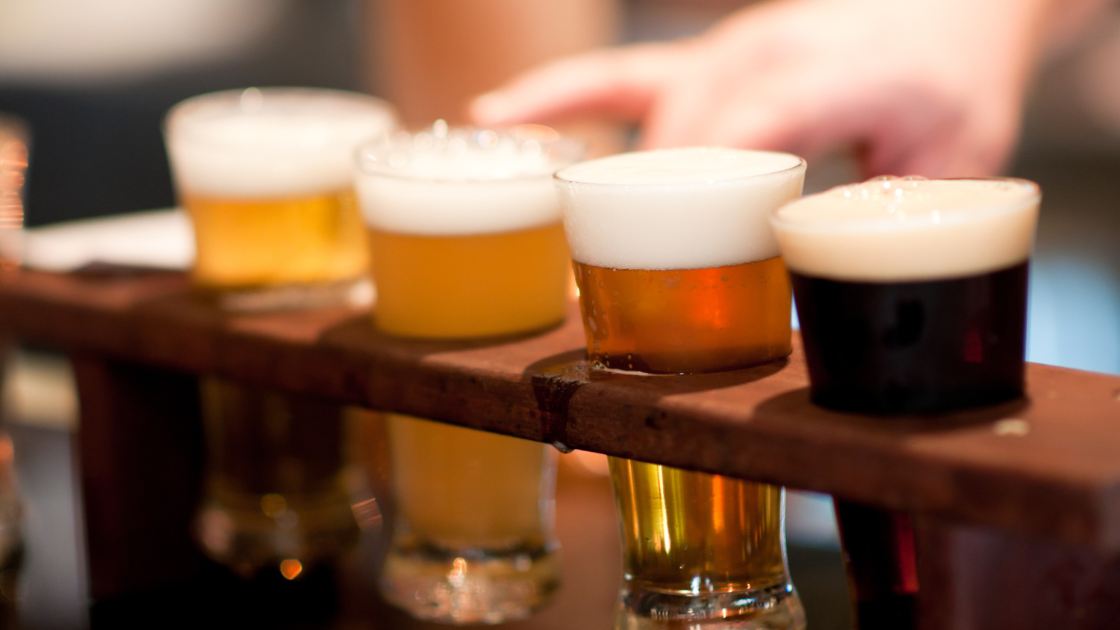 Flight of beer from a Cape May brewery