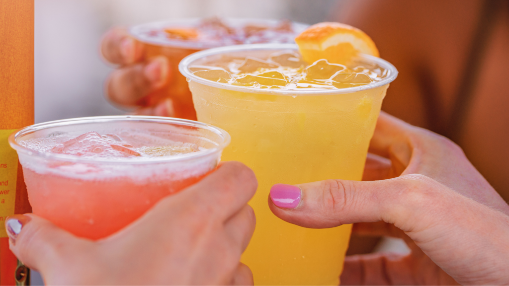 Close up of a toast with drinks at Star Beach Bar