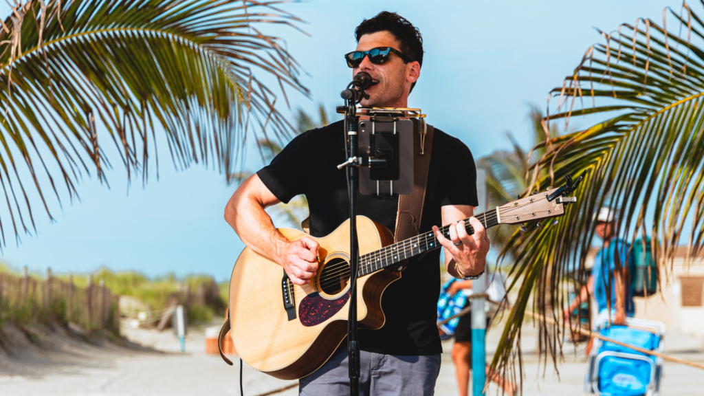 Musician performing at Star Beach Bar