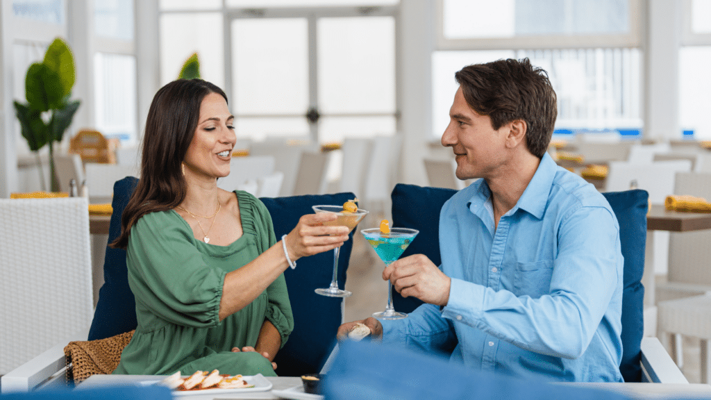 Couple on a date at Coastal Blue in Wildwood Crest