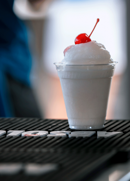 A frozen piña colada with a cherry on top near our Wildwood Crest hotel